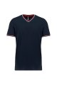 Heren T-shirt V Hals Kariban K374 NAVY-RED-WHITE